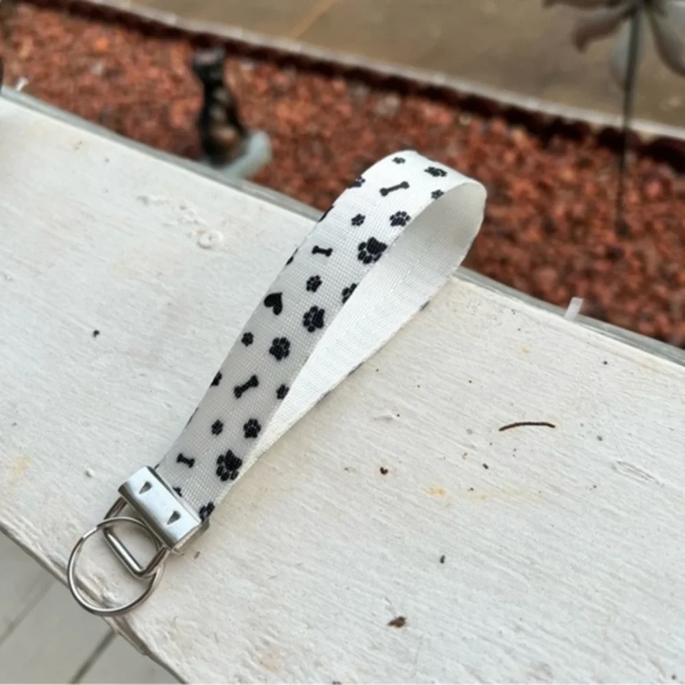 Handmade Paw Print Keychain Wristlet